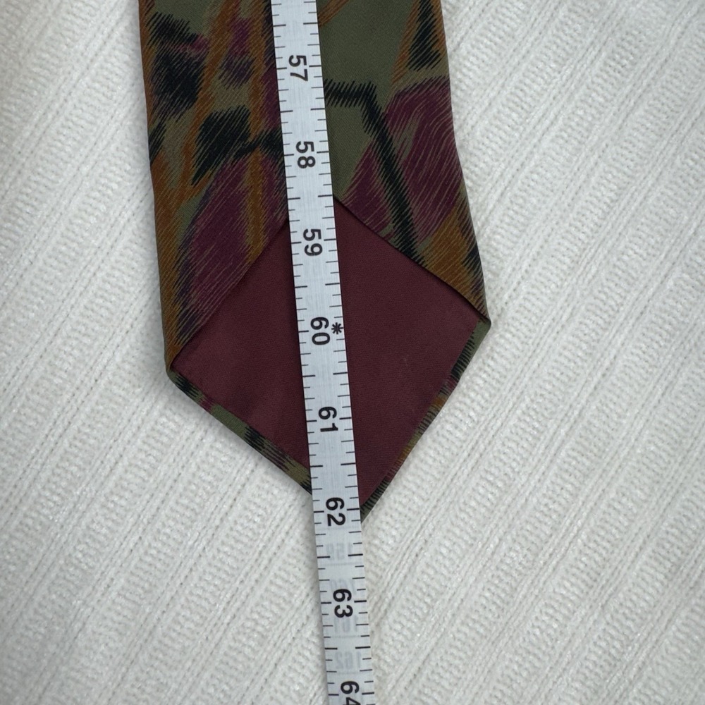 Brandini Silk Tie Green Abstract Pattern Italian Style Mens Vintage Necktie - Picture 6 of 6